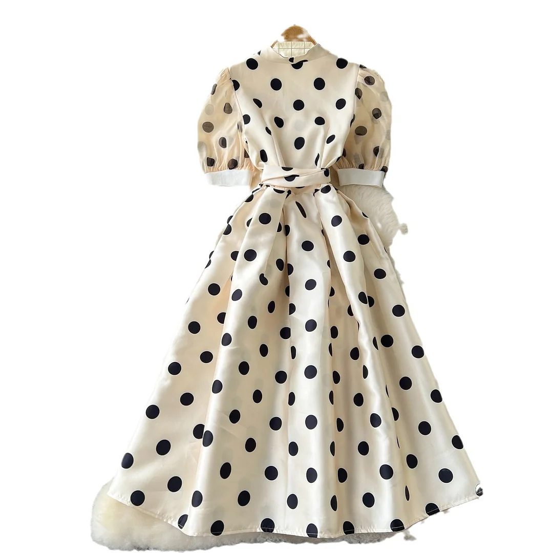 Nigikala Nigikala Dress Female High-End Light Luxury Famous Bubble Bubble Sleeve Dress Design Feel Waist Strap Fluffy French Dress