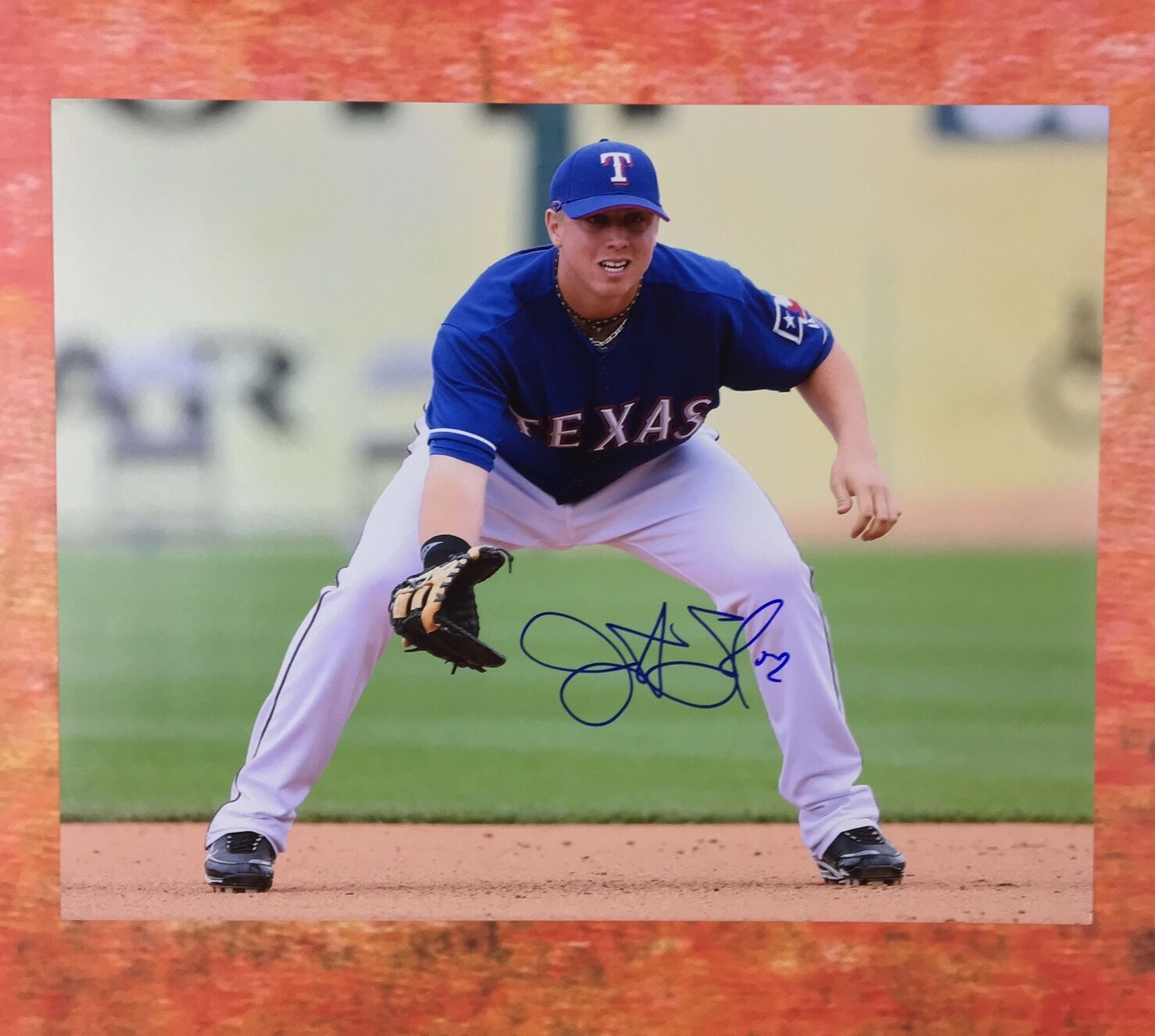 GFA Texas Rangers *JUSTIN SMOAK * Signed 11x14 Photo Poster painting J1 COA