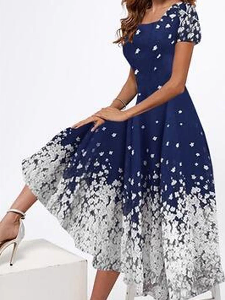 Women's Sheath Dress Maxi Long Dress Half Sleeve Print Patchwork Print Fall Hot Elegant Black Red Dusty Blue