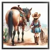 Girl With Horse-11CT Stamped Cross Stitch 40*40cm/15.75*15.75in tapestrymarket