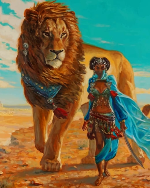 

African Woman And Lion – Paint By Numbers - 40*50CM, 501 Original