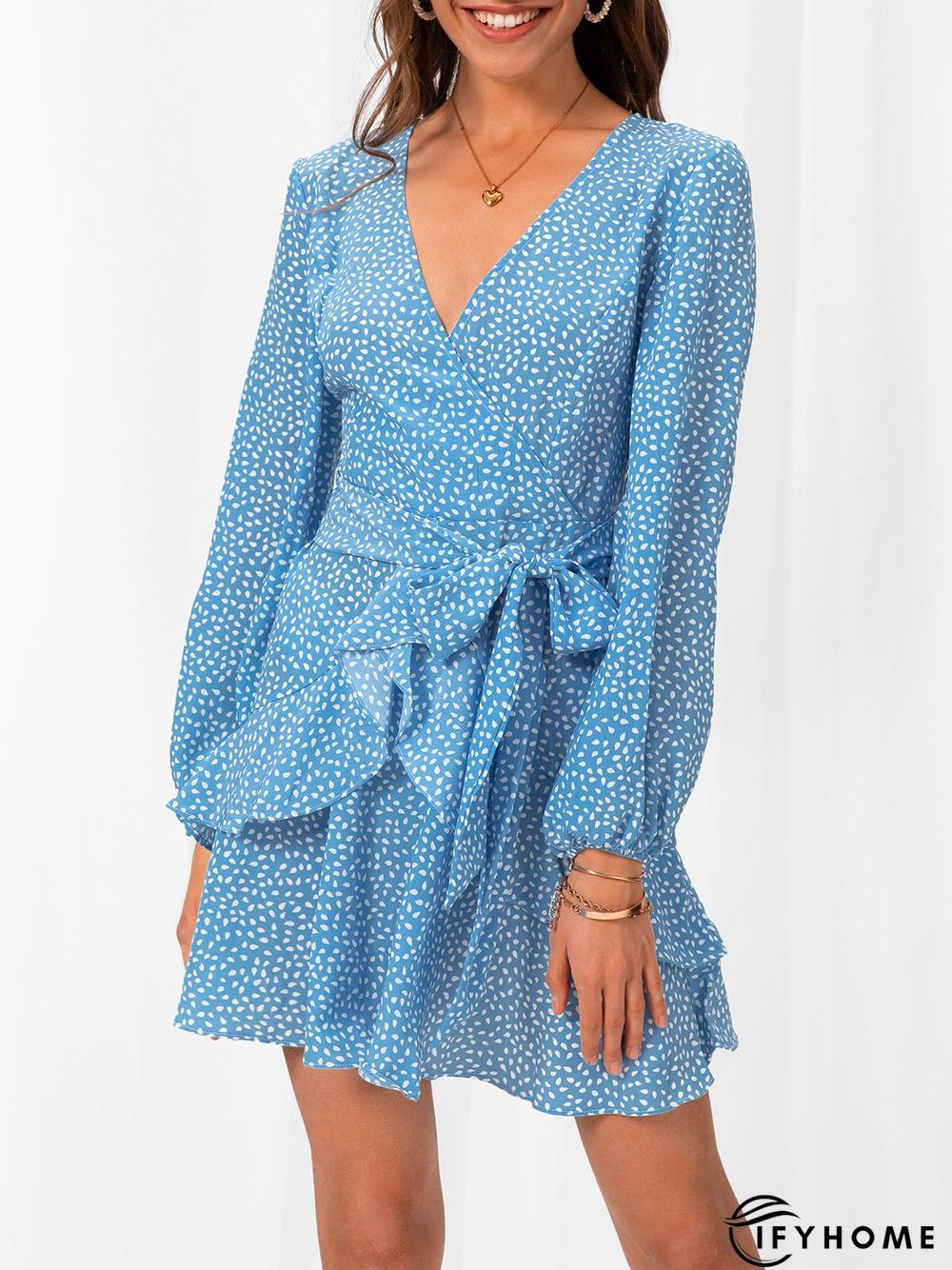 A-Line Long Sleeve Sweet Weaving Dress | IFYHOME