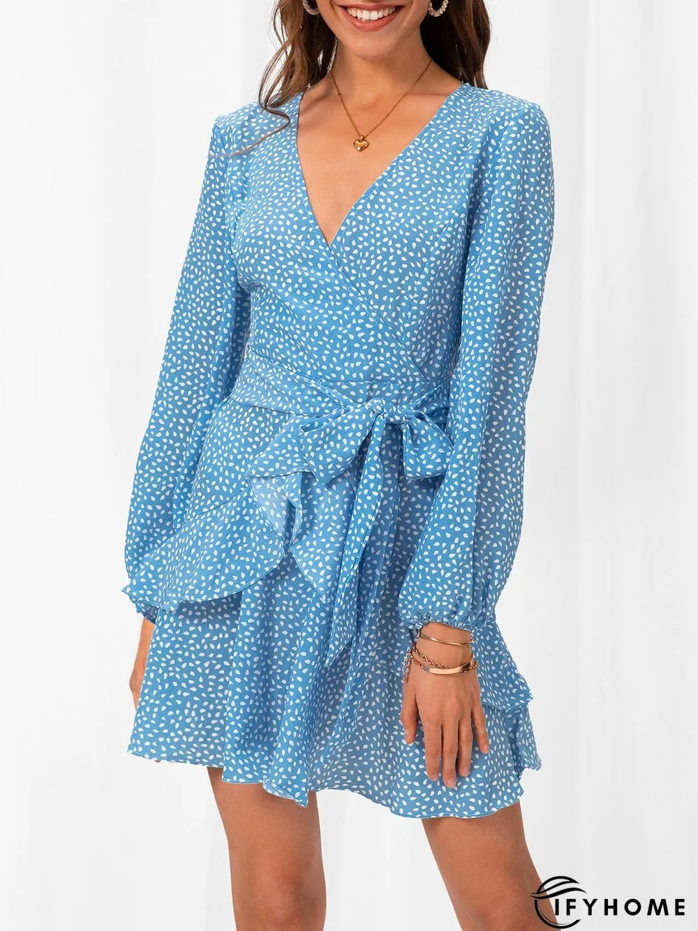 A-Line Long Sleeve Sweet Weaving Dress | IFYHOME