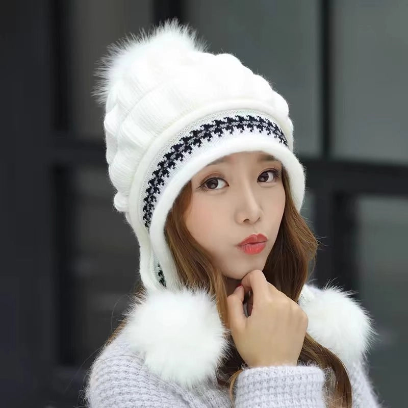 Women’s Sweet Minimalist Color Block Eaveless Wool Cap