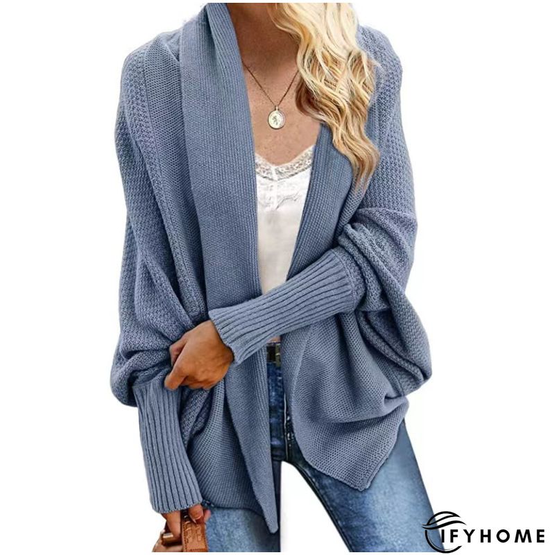 Gray Open Front Shawl Neckline Cardigan | IFYHOME