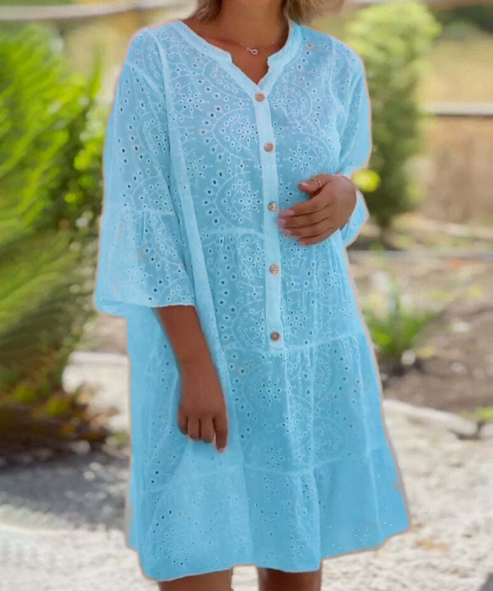 Mature Women Solid Plus SIze Elegant Dress