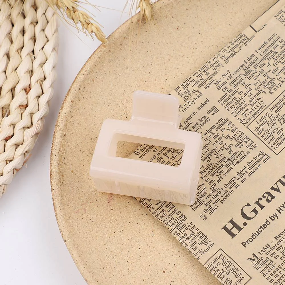 Simple Square Geometric Frosted Hair Claws Clamps Acetate Hairpins Women Hollow Out Ponytail Clips Makeup Styling Tools Headwear