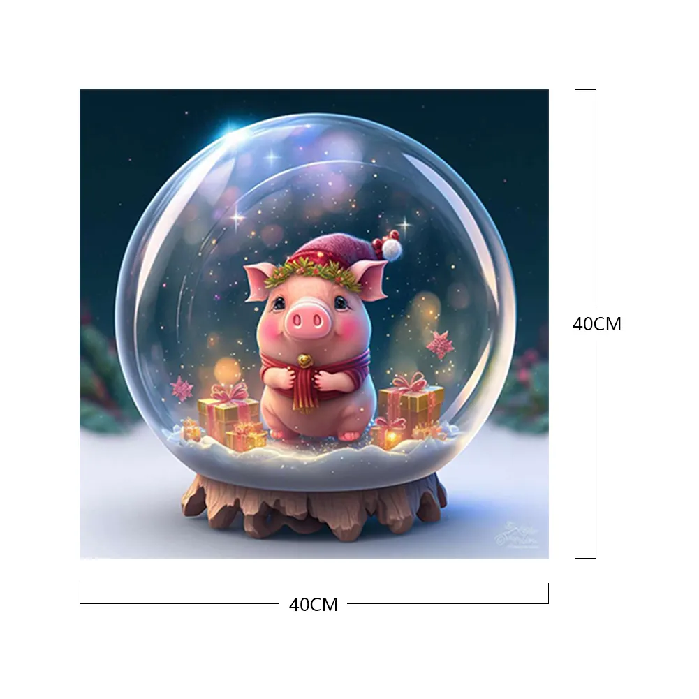 DIY Paint By Number 40*40cm - Crystal Ball-Pig