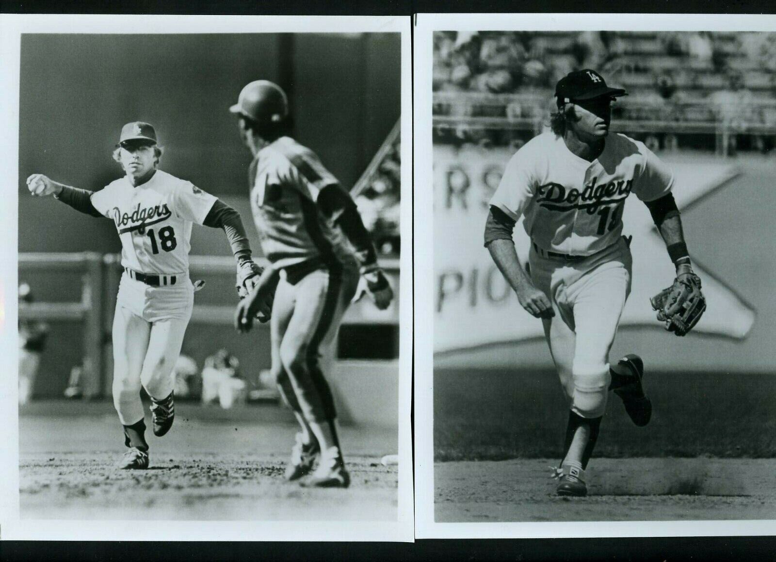 Bill Russell LOT of THREE Press Original 6 x 8 Photo Poster paintings Los Angeles Dodgers