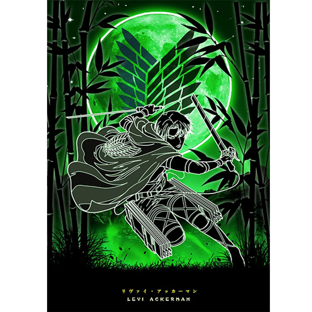 Full Round Diamond Painting 35*50cm - Attack On Titan - Silhouette