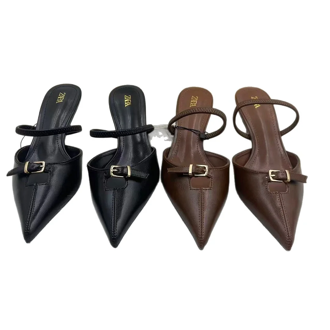 Breakj Breakj Home 2025 New Women's Shoes Low Heel Temperament High Heels High-Heeled Shoes Behind The Shallow Mouth Of Single Shoes