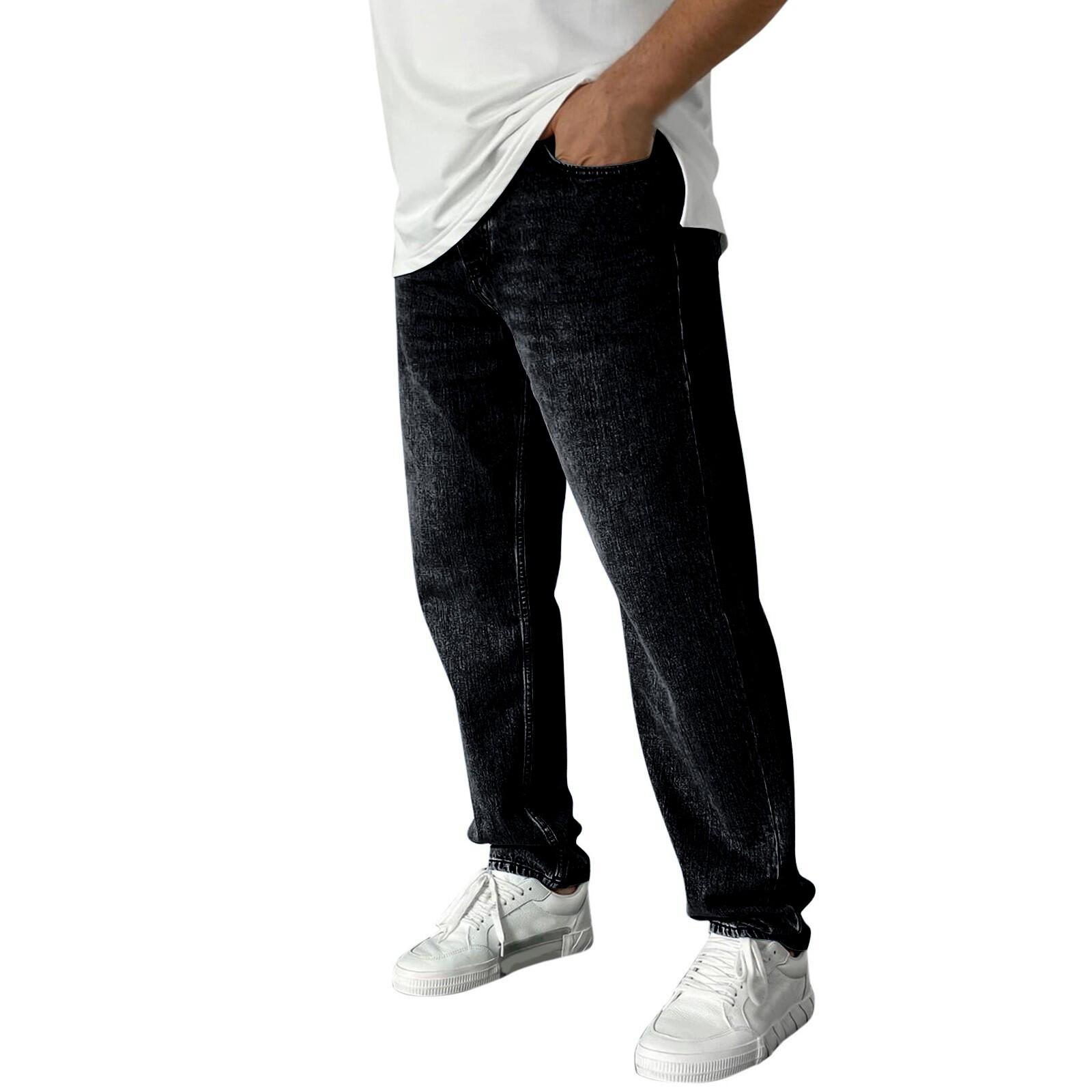 Men's Stretch Jeans Jeans For Men Baggy Straight Leg Fashion Comfort Waist Pants Loose