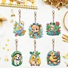 6PCS Diamond Painting Double Sided Nature and Animal Keychain Pendant