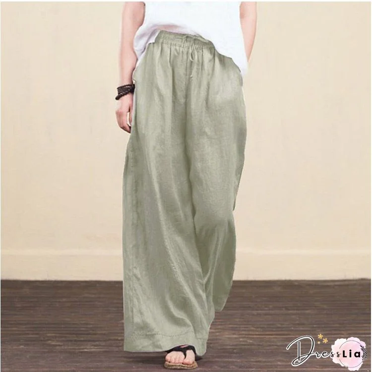 Plain Cotton Casual Pants