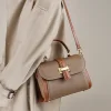 Stylish Dual Colors Leather Women's Shoulder Bag