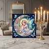 DIY Pearl Painting Moon Girl for Home Wall Decor with Frame(25x25cm)