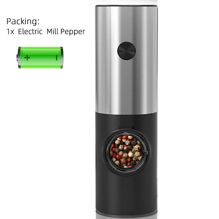 Electric Pepper Spice Grinder Automatic Salt Grinder Pepper Shaker Mill for Spice Gravity With Led Light Adjustable Coarseness