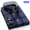 Plaid long sleeve casual cotton shirt
