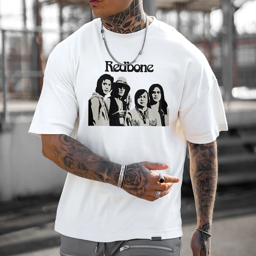 Unisex Casual Redbone Band T-shirt