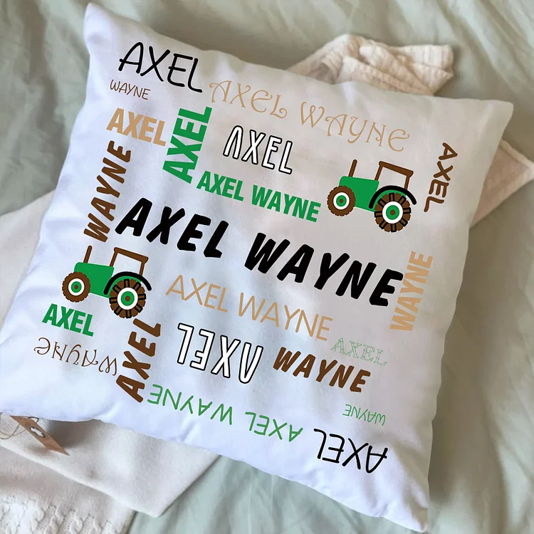 BlanketCute-Personalized Lovely Bedroom Truck Cushion with Your Kid's Name | 03