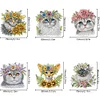 6Pcs Blume Katze - 5d DIY Handwerk Aufkleber Magnet
