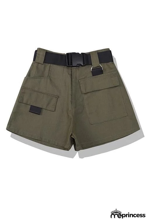 Pockets Cargo Shorts With Belt