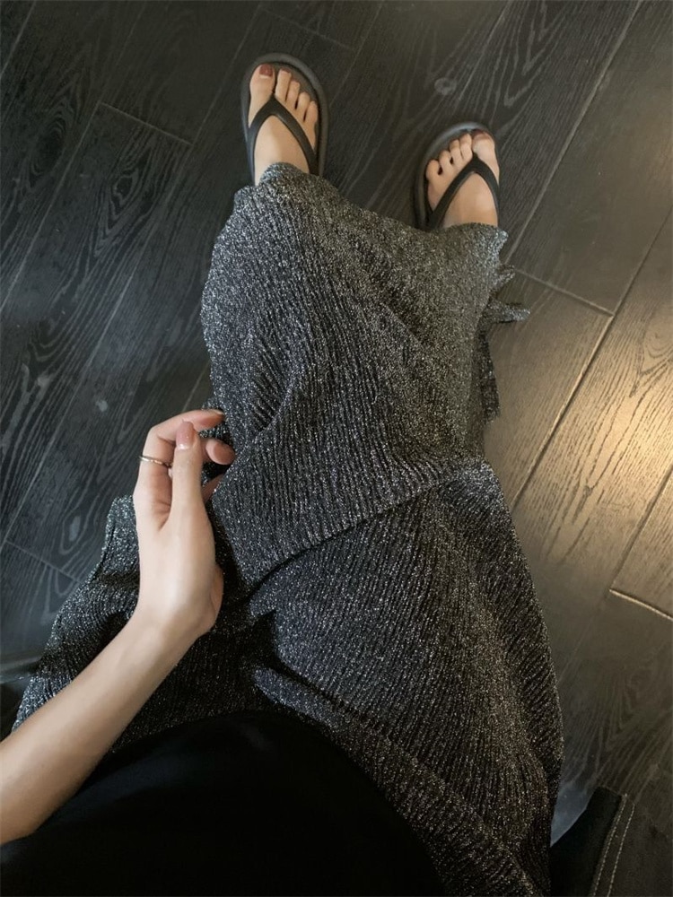 Ootddress Black Sequin Slim Long Skirt Women High Waist Luxury Elegant Fashion Streetwear Y2k Maxi Skirt Glitter Ladies Long Skirt