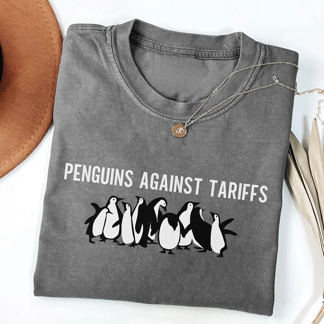 Penguins Against Tariffs T-shirt