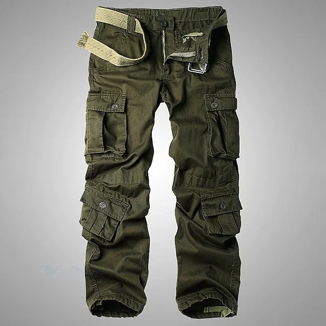 Men's Casual Solid Color Multi-pocket Cargo Pants