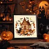 Kit de peinture en diamant 5D Halloween carr&eacute; (maison de la sorci&egrave;re effrayante)