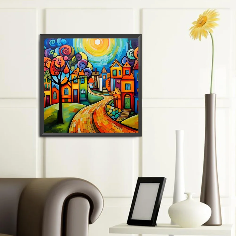 Diamond Painting - Full Round Drill - Colorful House(Canvas|40*40cm)