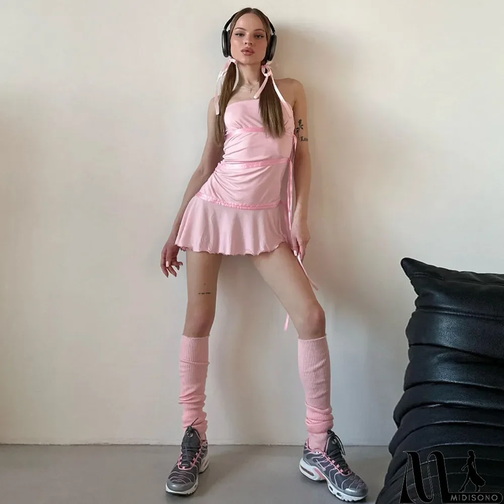 MidiSono - Spring Women'S Ruffle Sexy Strapless Fashion Dress