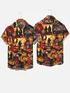 Fireman, Fire Truck And Equipment Printing Short Sleeve Shirt