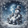 Snowman-14CT Stamped Cross Stitch 40*40cm
