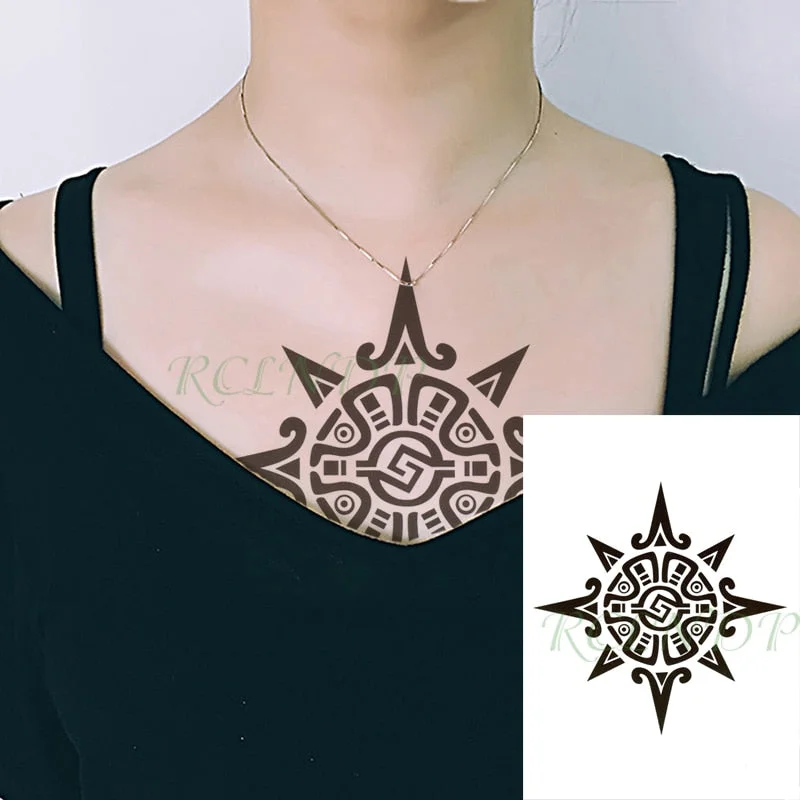 Waterproof Temporary Tattoo Sticker Broken Roman Clock Gear Big Size Body Art Flash Tatoo Fake Tatto Stickers for Girl Men Women