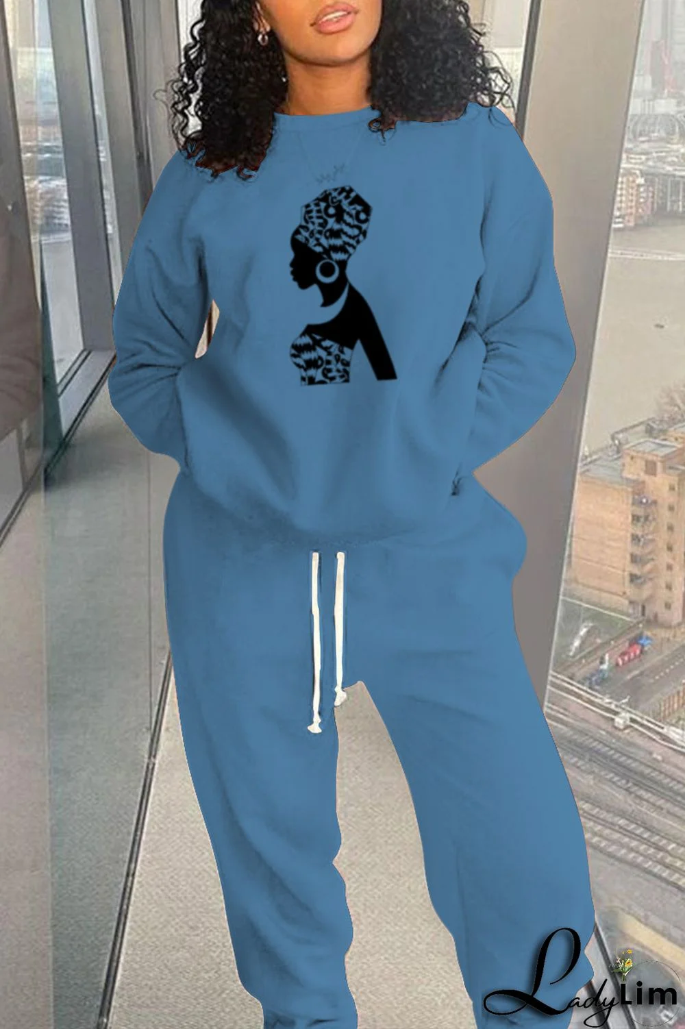 White Street Vintage Print Patchwork O Neck Tops