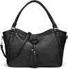 Damen Handtasche Leder Henkeltasche Top Griff Tasche Vintage Weiches Umh&auml;ngetasche Schultertasche f&uuml;r Frauen Arbeit Schule Shopper Reise