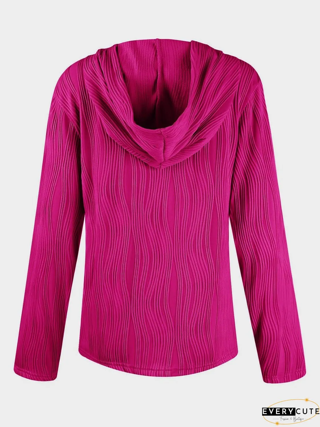 Textured Long Sleeve Hoodie