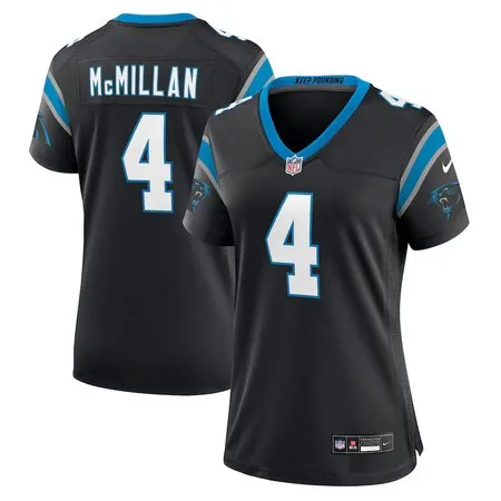 Women's Carolina Panthers #4 Tetairoa McMillan  Black Team Game Jersey