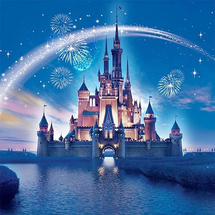 【Brand】Disney Castle 40*40cm 11CT Stamped Canvas Cross Stitch gbfke