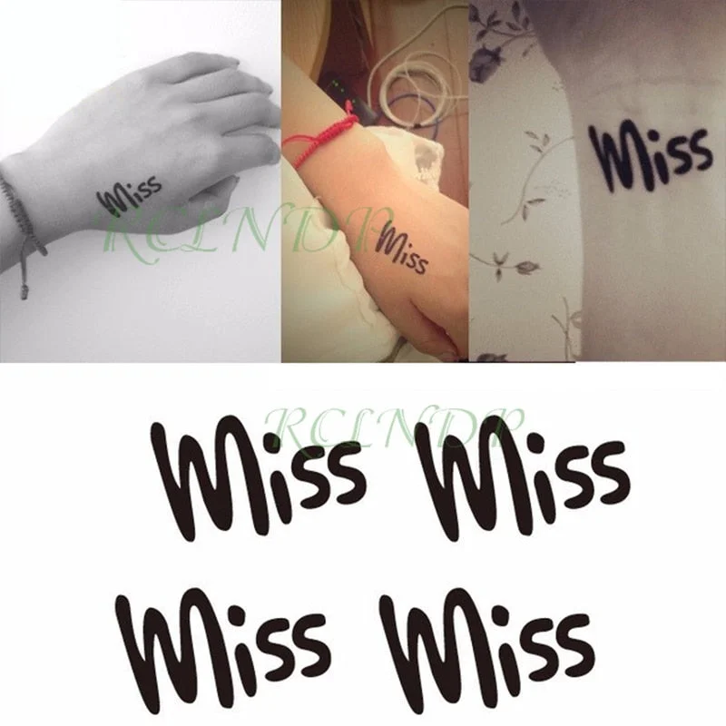 Waterproof Temporary Tattoo Sticker Love Heart Pattern Letters Design Arabic Writing Flash Tatoo Fake Tatto for Woman Men