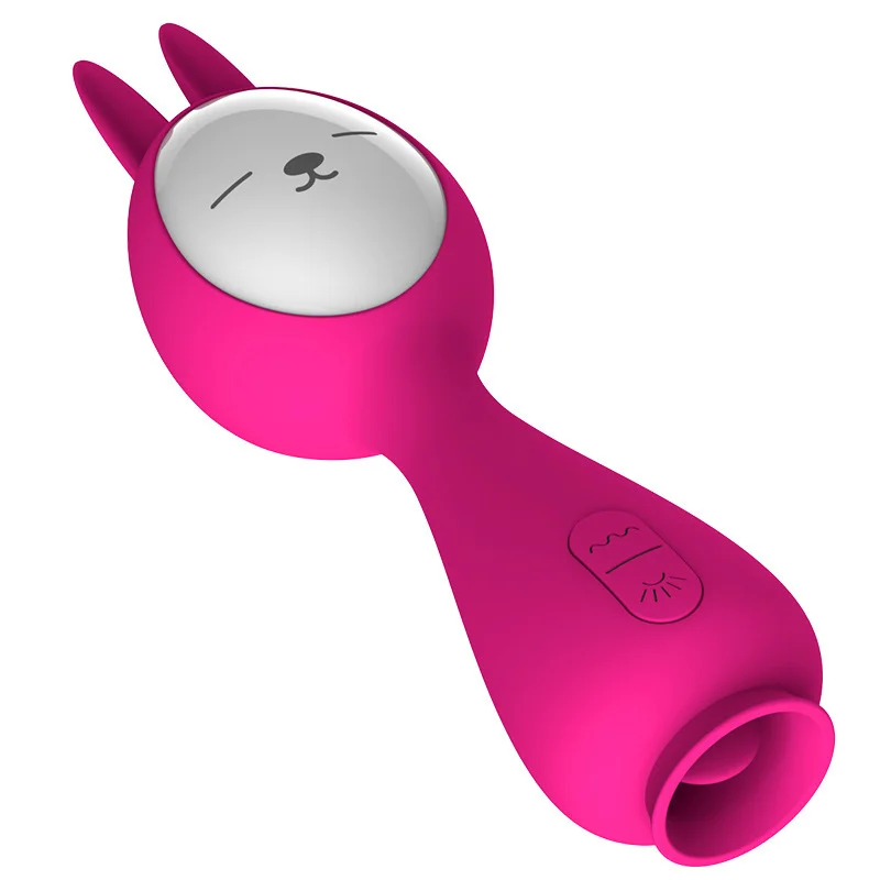 Super Rabbit Vibrating Stick Licking Sucking Device Female Masturbation - Rose Toy