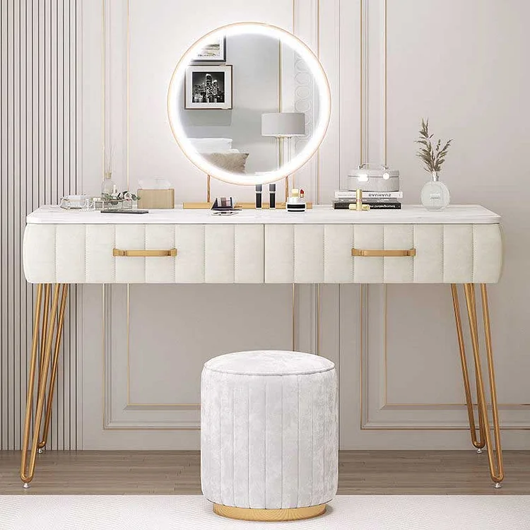 GLVEE Pink White  Metal Dresser