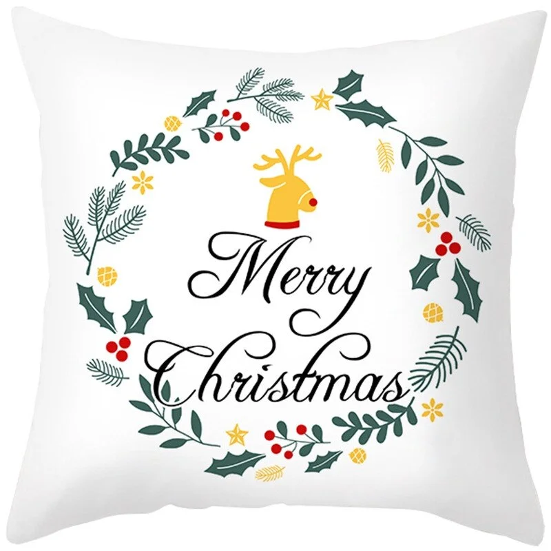 Merry Christmas Decorations For Home 2021 Christmas Cushion Cover Xmas Ornament Cristmas Navidad Natal Gifts Happy New Year 2022