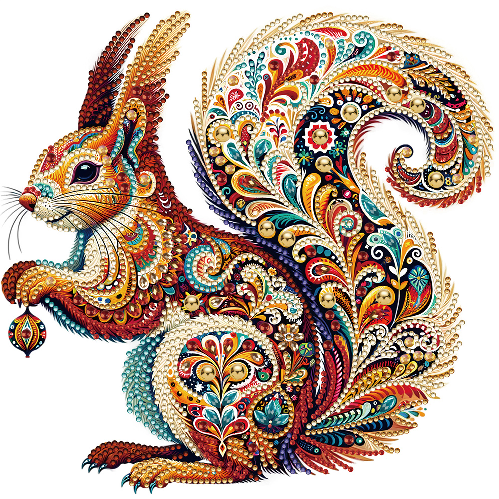Gorgeous Squirrel 30*30cm(canvas) special shaped drill diamond painting