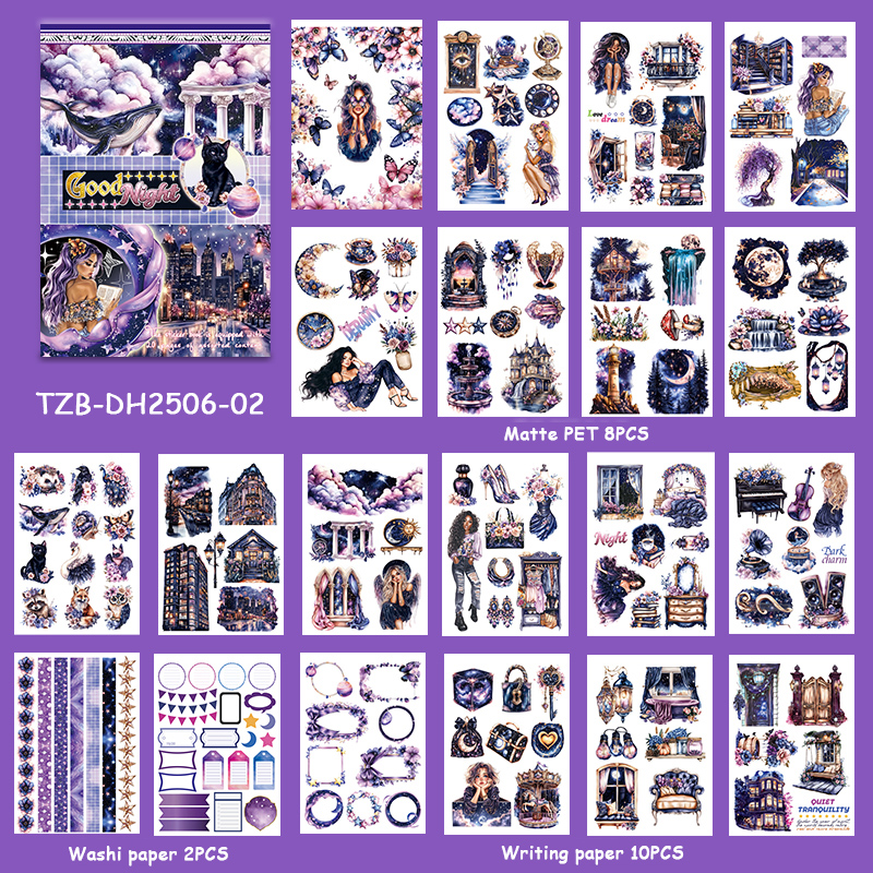 Sticker Book - Summer, Night, Seaside, Coffee, Magic