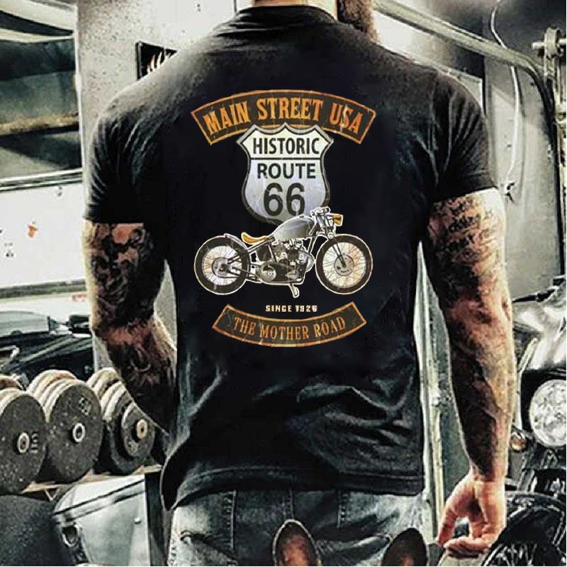 Men's Casual Road Printed T-Shirt