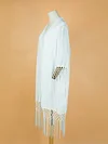 Solid Color Loose Hollow Tasseled Cardigan Cover-Up Swimwear