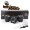 3pcs Refillable Reuse Coffee Capsule Filters for Nespresso Machine (Black)