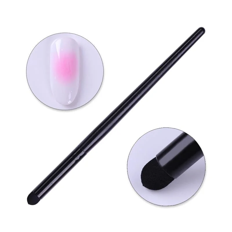 5Pcs Round Replaceable Sponge Heads Shading Pen Dotting Brush Sponge Head Rhinestone Handle Nail Art Brush Nail Painting Tools-Nail Inspo